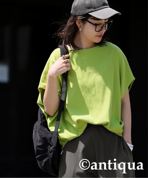 tシャツ コーデ2点セット シュッと美トップス　接触冷感パンツ レディース Honeys tシャツ 「接触冷感・UVカット・ハニさら」ケープ風