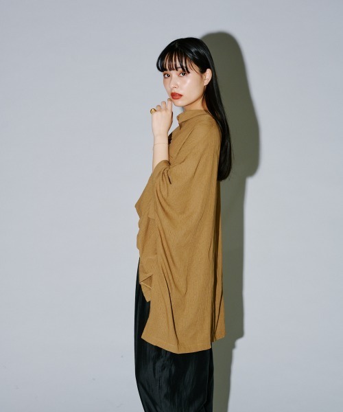 ブラウス シャツ ストライプガーゼボックスシャツ レディース terrace ブラウス シャツ ストライプガーゼボックスシャツ