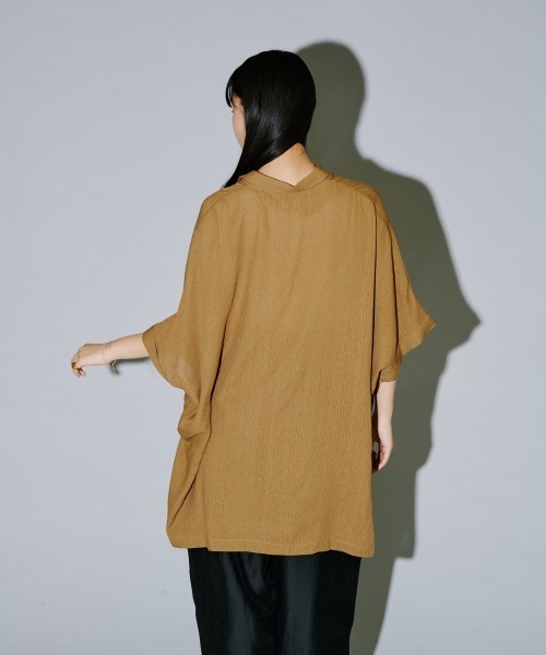 terrace ブラウス シャツ ストライプガーゼボックスシャツ