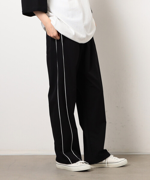 Laidback ナイロン トラックパンツ Purple&Yellow パンツ ナイロンストレッチトラックパンツ メンズ