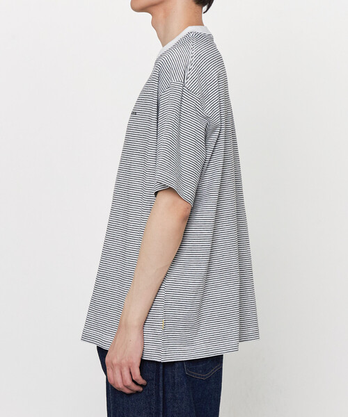  Jeans バーチカル ストライプ 半袖 Tシャツ 送関込 FARAH tシャツ | マルチストライプ 半袖Tシャツ MEN メンズ