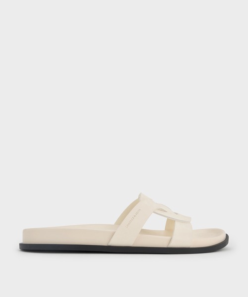 【CHARLES&KEITH】カットアウト スライドサンダル カットアウト スライドサンダル - ブラック | CHARLES & KEITH