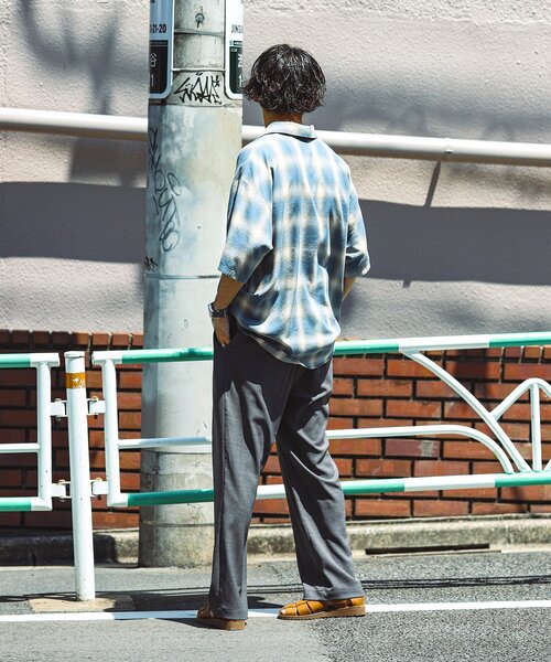 JOURNAL STANDARD relume フリンジ 半袖チェックシャツ JOURNAL STANDARD relume｜レーヨン フリンジ 半袖チェック
