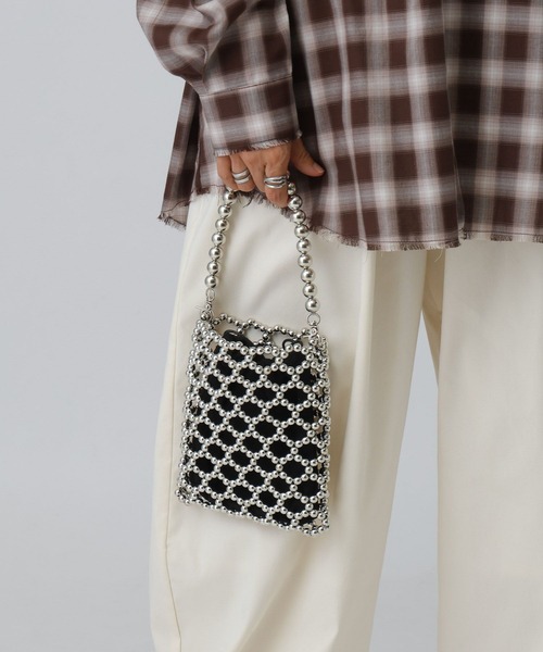 LEPSIM ショルダーバッグ バッグ ビーズショルダーミニバッグ