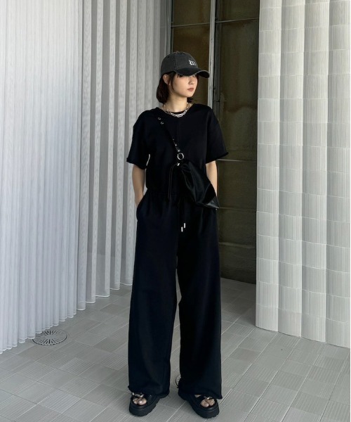 Ameri（アメリ） オールインワン BACK OPEN SWEAT ROMPERS レディース