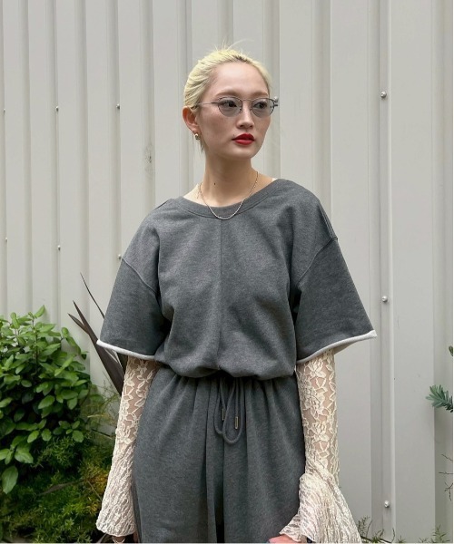 Ameri（アメリ） オールインワン BACK OPEN SWEAT ROMPERS レディース