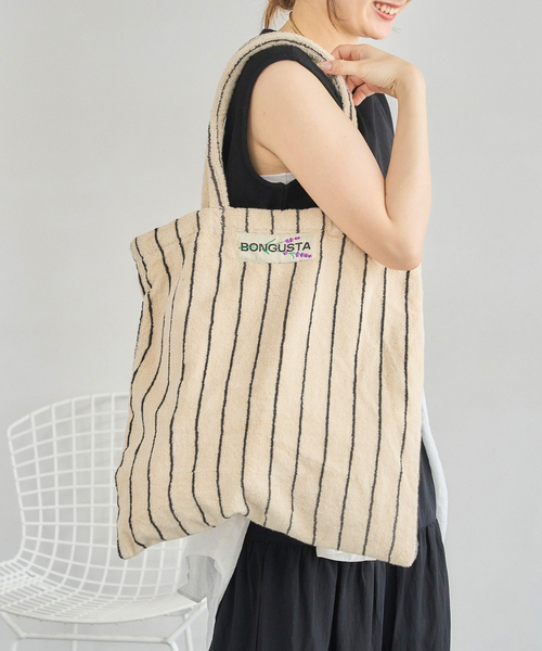 品質保証 BONGUSTA トートバッグ BONGUSTA/ボングスタ STRIPEDトート バッグ