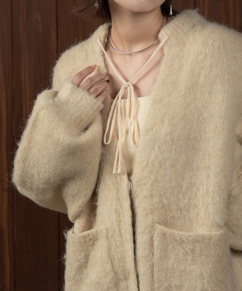 lawgy（ラウジー） ニットカーディガン FREE アイボリー レディース