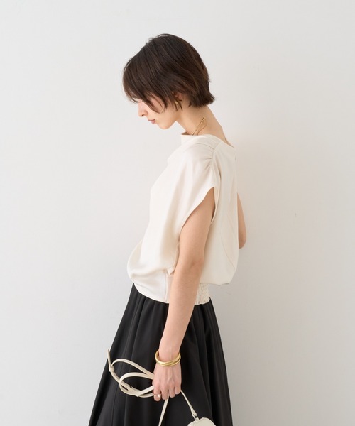 【グレージュ】【一部店舗限定】アシメドレープブラウス ルージュ ヴィフ ラクレ Rouge vif la cle 【一部店舗限定】アシメ