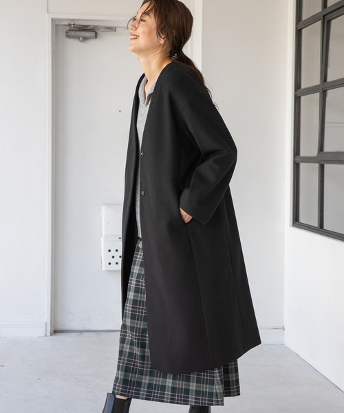 LEPSIM（レプシィム） ノーカラーコート FREE ブラック レディース