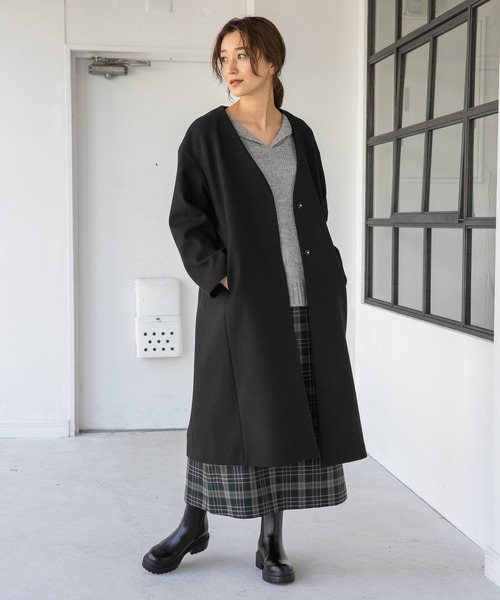 LEPSIM（レプシィム） ノーカラーコート FREE ブラック レディース