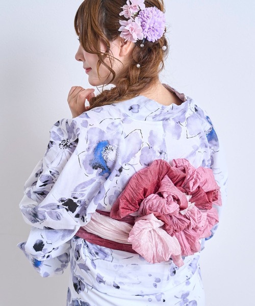 まる 兵児帯 半幅帯 クロスウェーブレース 浴衣 女性 着物 夏着物 帯 へこ帯