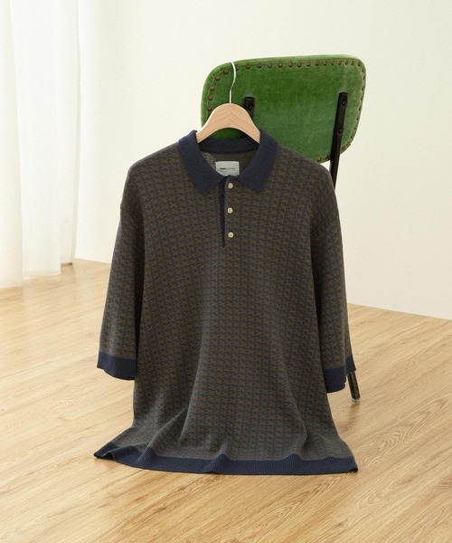 「EMMA CLOTHES」 7分袖ニット L グリーン メンズ_画像4