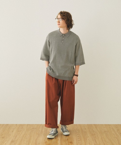 「EMMA CLOTHES」 7分袖ニット L グリーン メンズ_画像7
