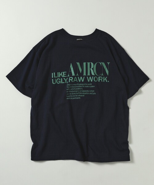 tシャツ Americana/アメリカーナ 別注 丸胴 ラフィー天竺 ロゴプリントTEE / リラックスフィット バックプリント半袖Tシャツ レディー AMERICANA tシャツ Americana/アメリカーナ 別注 丸胴 ラフィー