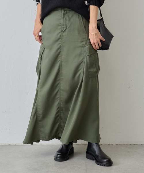 BEARDSLEY ビアズリー☆ウエストジャージーデニムスカート F カーキ 最 安値ファッション - BEARDSLEY ビアズリー☆ウエスト
