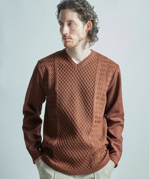 メンズビギ（MEN’S BIGI）/ニットコンビ フェイクスエード長袖Tシャツ MEN'S BIGI（メンズビギ） tシャツ ニットコンビ フェイクスエード長袖