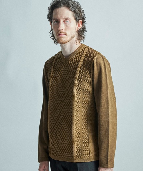 メンズビギ（MEN’S BIGI）/ニットコンビ フェイクスエード長袖Tシャツ MEN'S BIGI（メンズビギ） tシャツ ニットコンビ フェイクスエード長袖