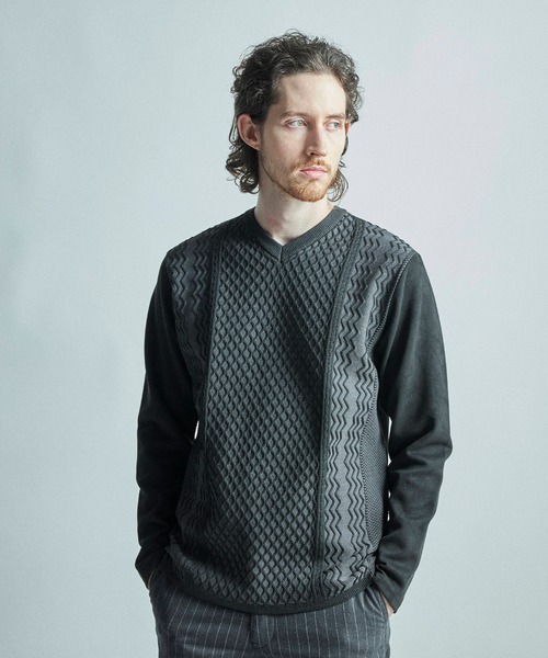 MEN'S BIGI（メンズビギ） tシャツ ニットコンビ フェイクスエード長袖