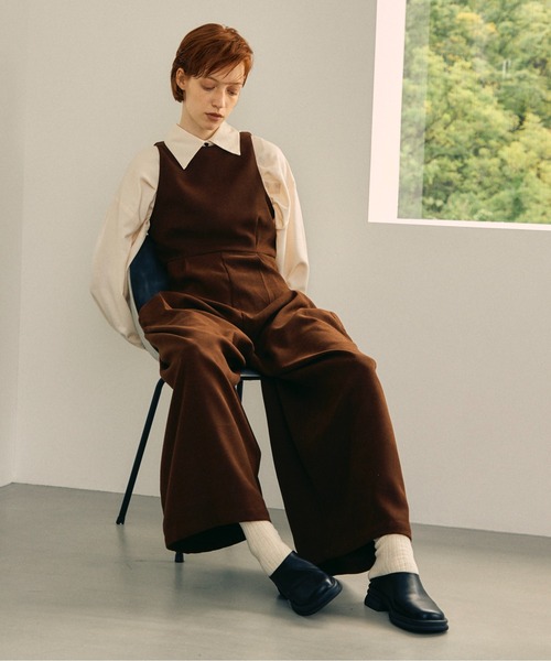 LOSCa ブラウス シャツ シルキーボウタイオーバーシャツ レディース