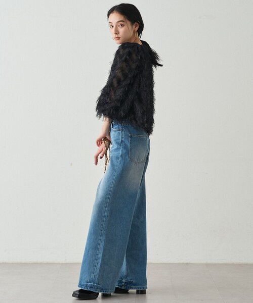 LOUNGEDRESS ハイウエストデニムパンツ Loungedress ジーンズ デニム デニムパンツ ハイウエストデニム