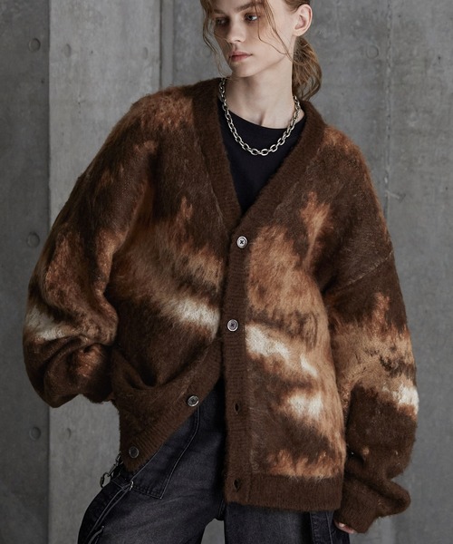 SERACE カーディガン 「SERACE」Loose silhouette abstract shaggy