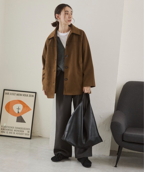 フェイクスエードジャケット ANGIE コート アウター フェイクスエード ジャケット レディース