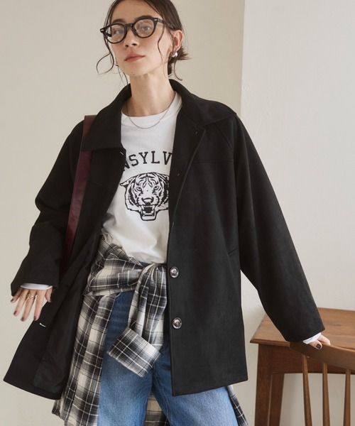 かめ⭐︎【新品未使用】 HANAE MORIALMA EN ROSE コート ANGIE コート アウター フェイクスエード ジャケット レディース