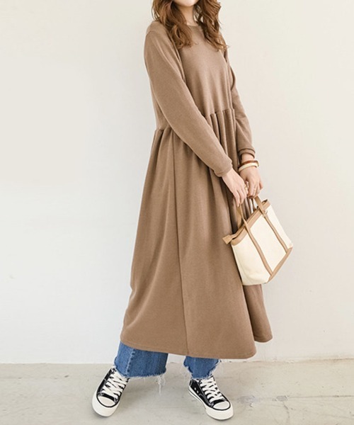 ワンピース ウエストギャザー入りフレアワンピース : ZOZOTOWN Yahoo