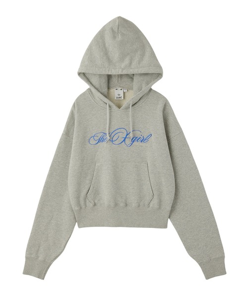X-girl（エックスガール） パーカー CURSIVE LOGO EMBROIDERY COMPACT