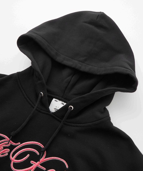X-girl（エックスガール） パーカー CURSIVE LOGO EMBROIDERY COMPACT