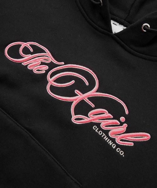 X-girl（エックスガール） パーカー CURSIVE LOGO EMBROIDERY COMPACT