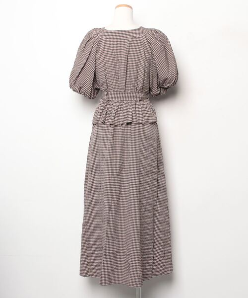 Her lip to チェック柄半袖ワンピース M ベージュ レディース