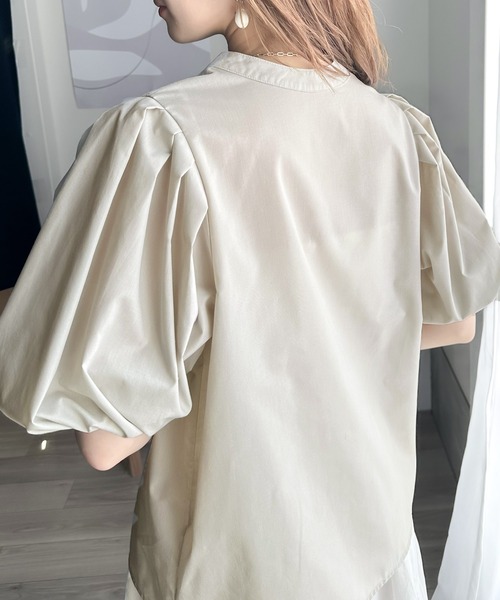 「classicalelf」 7分袖ブラウス LARGE ネイビー レディース_画像9