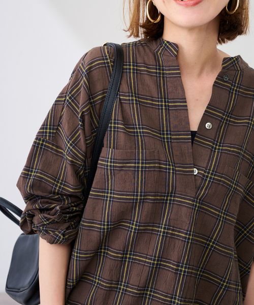 FRAMeWORK（フレームワーク） ブラウス シャツ シアーチェックドロスト