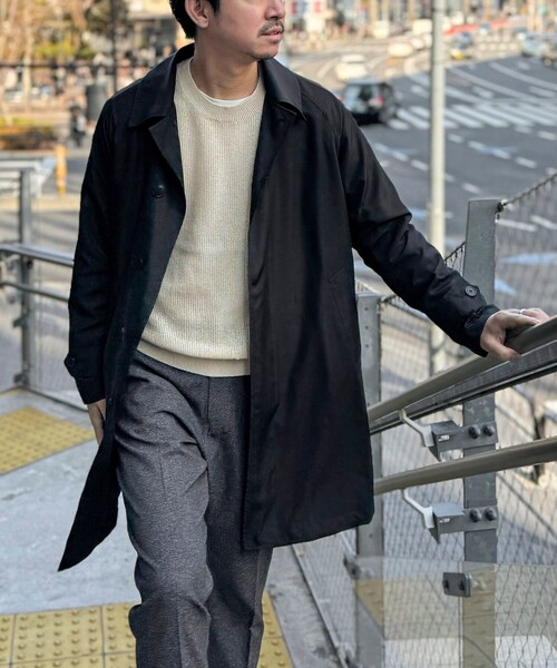 TAION（タイオン） ステンカラーコート M ブラック メンズ : ZOZOTOWN