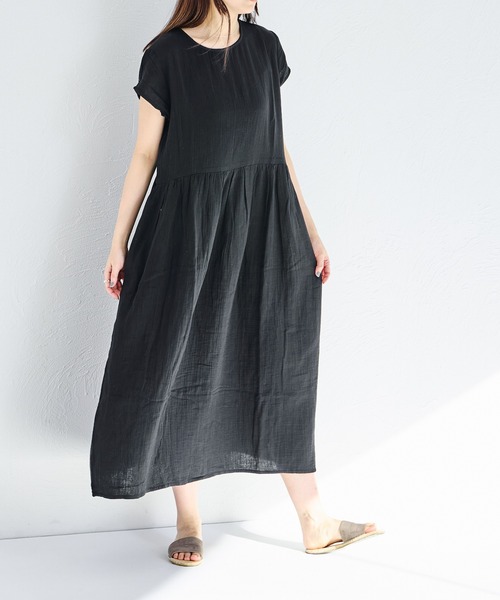 「pairmanon」 半袖ワンピース FREE ブラック レディース_画像4