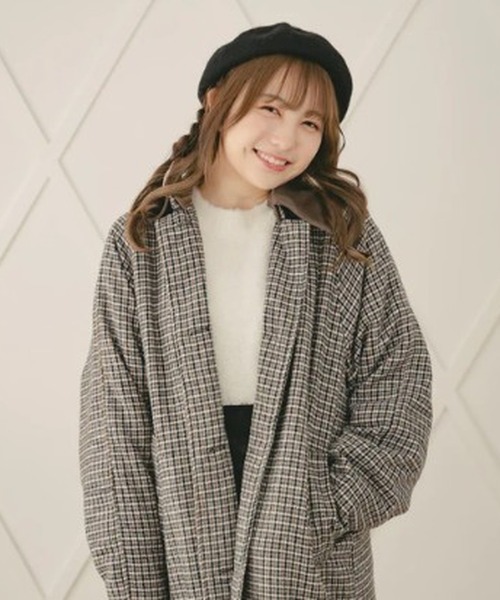 amr. 3wayチェック柄 ロングコート　新品、未使用 amr. コート アウター 3WAYチェックロングコート レディース