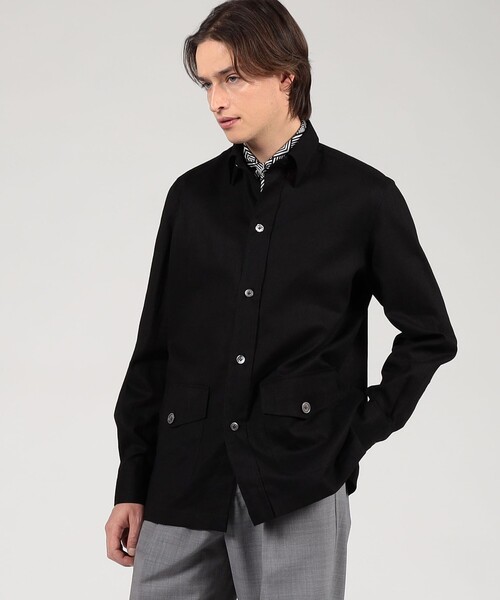シャツ ERRICO FORMICOLA ALBERTO リネンオーバーシャツ メンズの画像