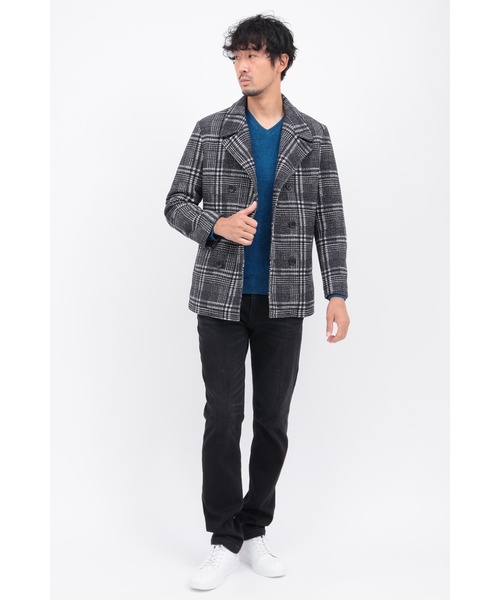  ハイカラージャケット ピーコート 美品 Schott(ショット)740C「MADE in USA」パイピングウールPコート/7081