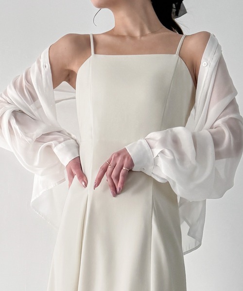 「JUNOAH」 キャミソールワンピース X-LARGE アイボリー レディース_画像2