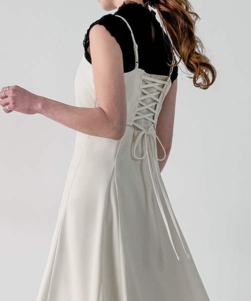 「JUNOAH」 キャミソールワンピース X-LARGE アイボリー レディース_画像4