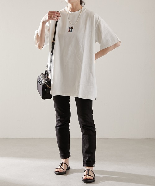 「ear PAPILLONNER」 半袖Tシャツ MEDIUM ホワイト レディース_画像7