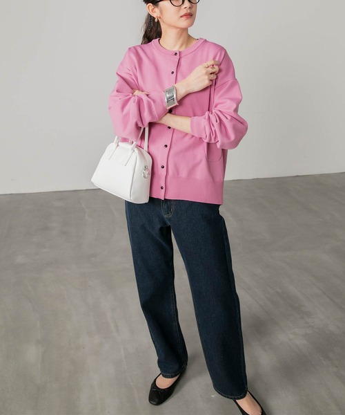 「BONLECILL」 ニットカーディガン FREE ピンク レディース_画像3