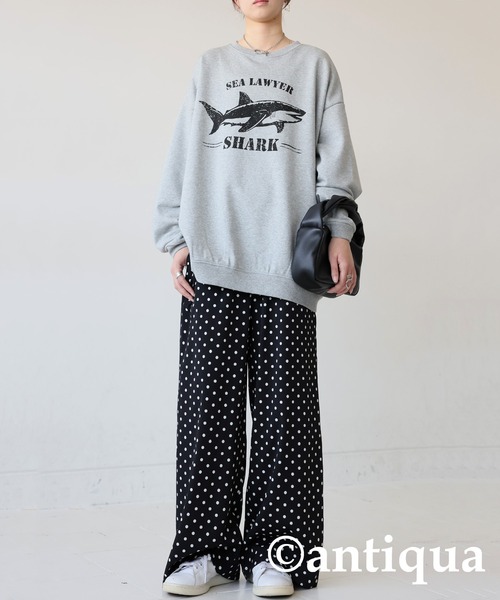 antiqua（アンティカ） ワイドパンツ パンツ ドット柄 ワイドパンツ