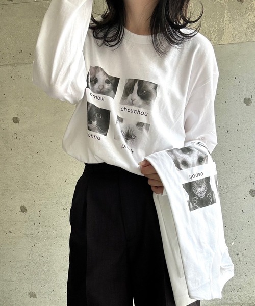 tシャツ モノクロアニマルロンT／長袖Tシャツ レディース : ZOZOTOWN