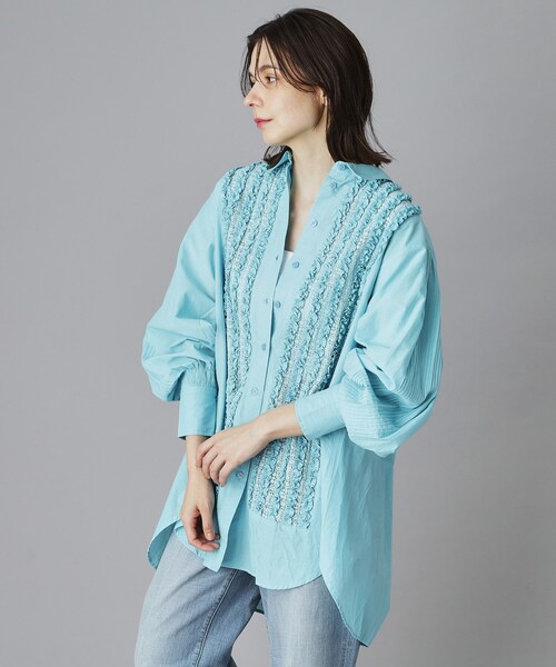 セール】【crinkle crinkle crinkle】scallop frill blouse/スカラップ