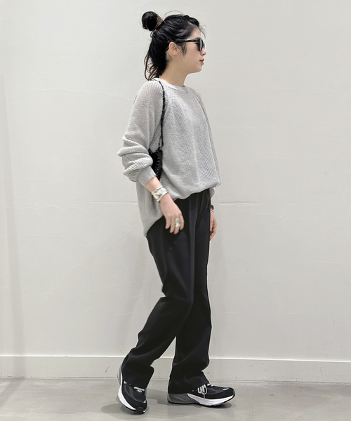 「AP STUDIO」 スラックス 38 チャコールグレー レディース_画像9
