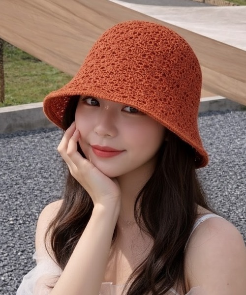 帽子 ハット 紫外線カット レディース 「26年春夏新作」透かし編み