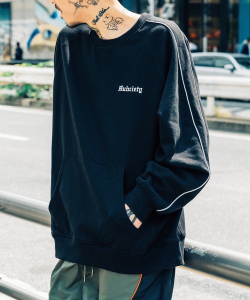 「Subciety」 スウェットカットソー X-LARGE ブラック メンズ_画像3